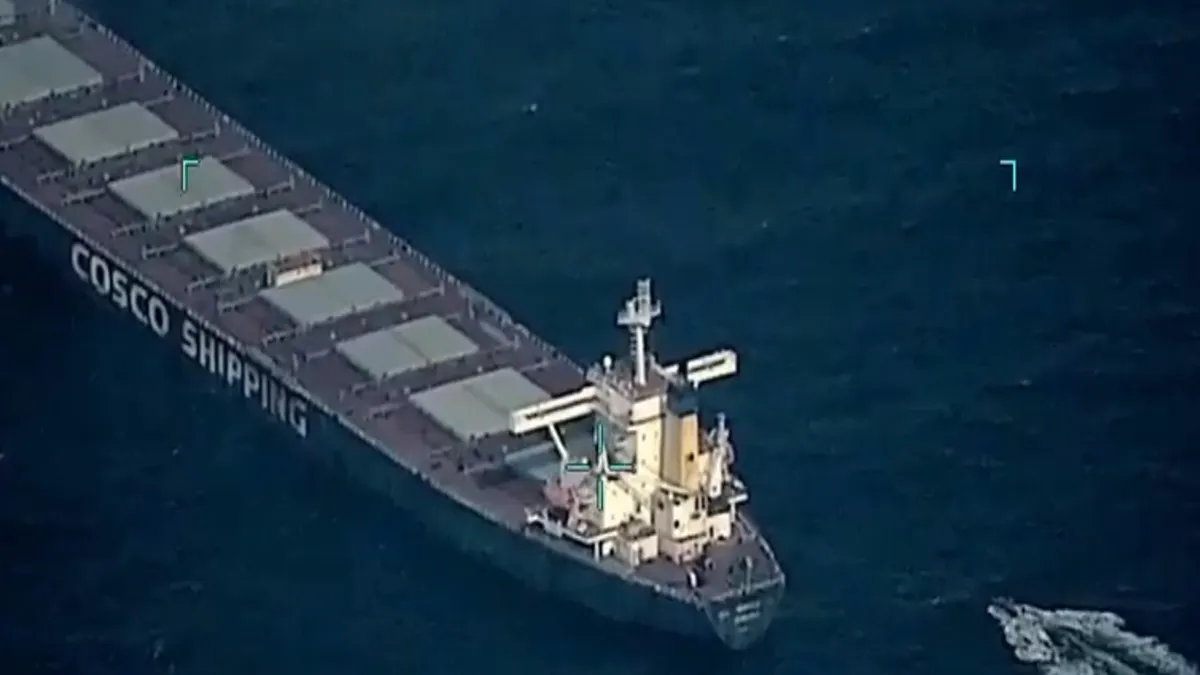 Indian Navy Marine Commandos carry out sanitisation operation onboard hijacked vessel off Somalia coast in North Arabian Sea. Rescue entire crew including 15 Indians.