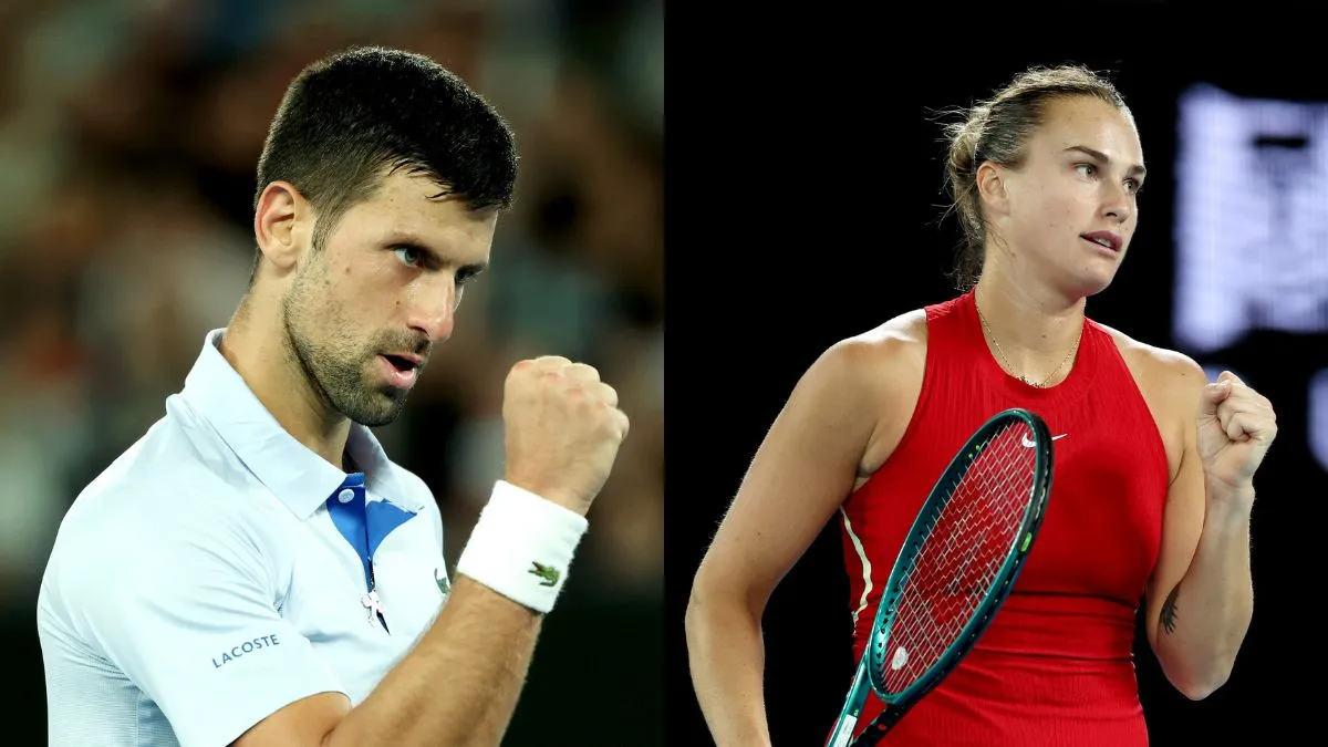 Novak Djokovic and Aryna Sabalenka at Australian Open 2024 on January 14