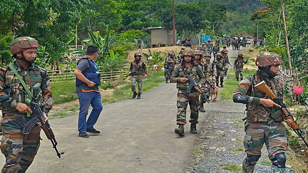 Security forces deployed in violence-hit Manipur. 