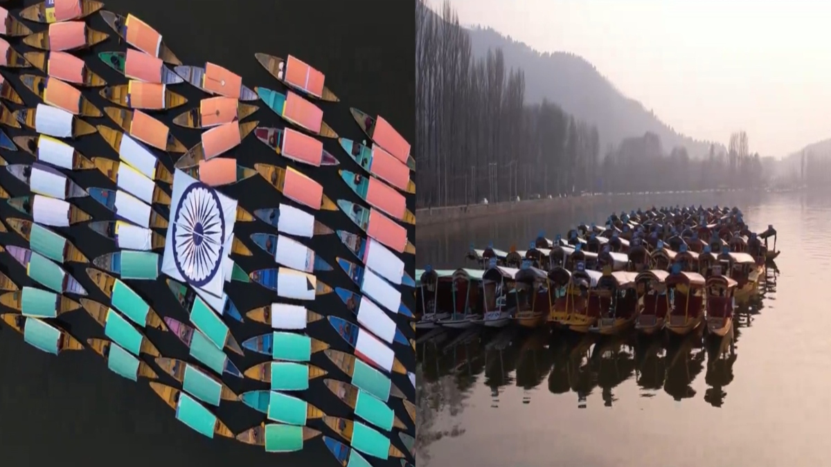 Srinagar: 120 ‘shikara’ boats at Dal Lake decorated in Tricolour on Republic Day | Watch scenic video