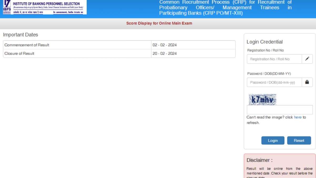 IBPS PO Main 2024 scorecard released at ibps.in, check how to download