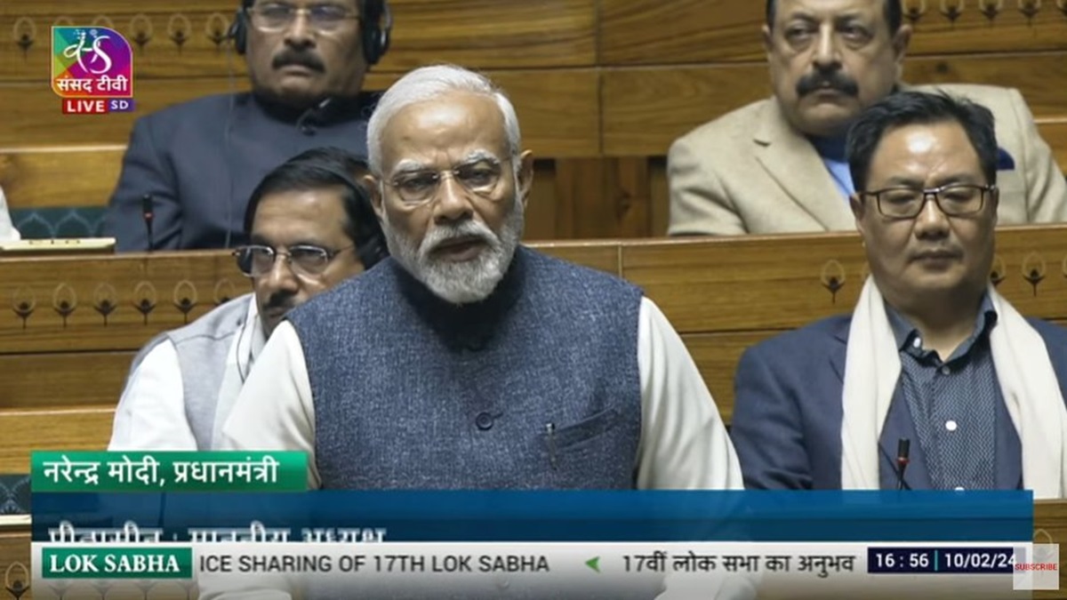 PM Modi Addresses LOK SABHA Ram Temple Resolution Ayodhya Pran ...