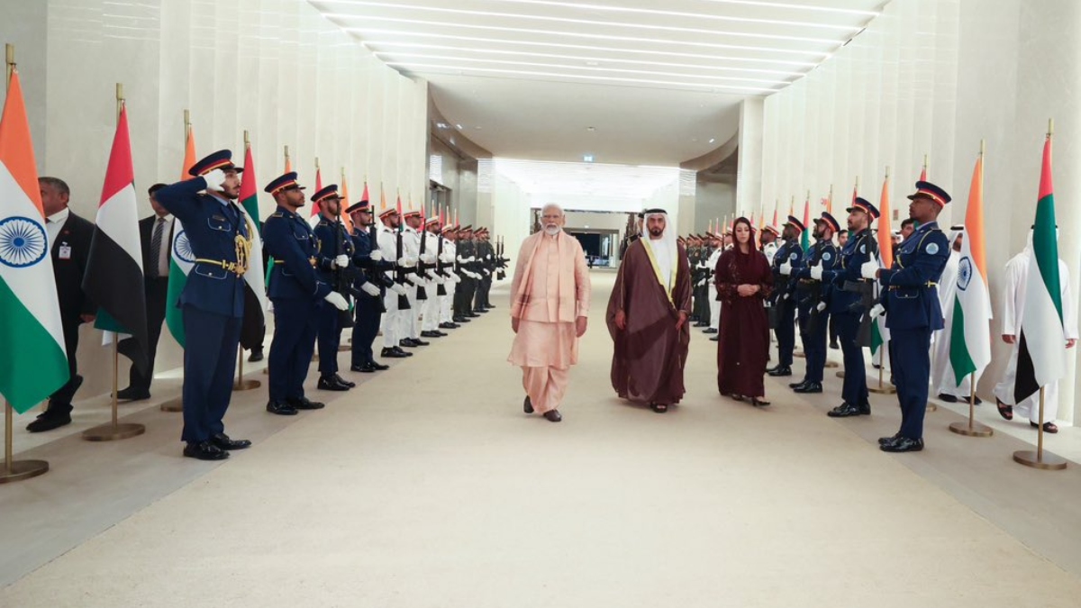 PM Modi emplanes for Qatar after concluding his successful visit to UAE