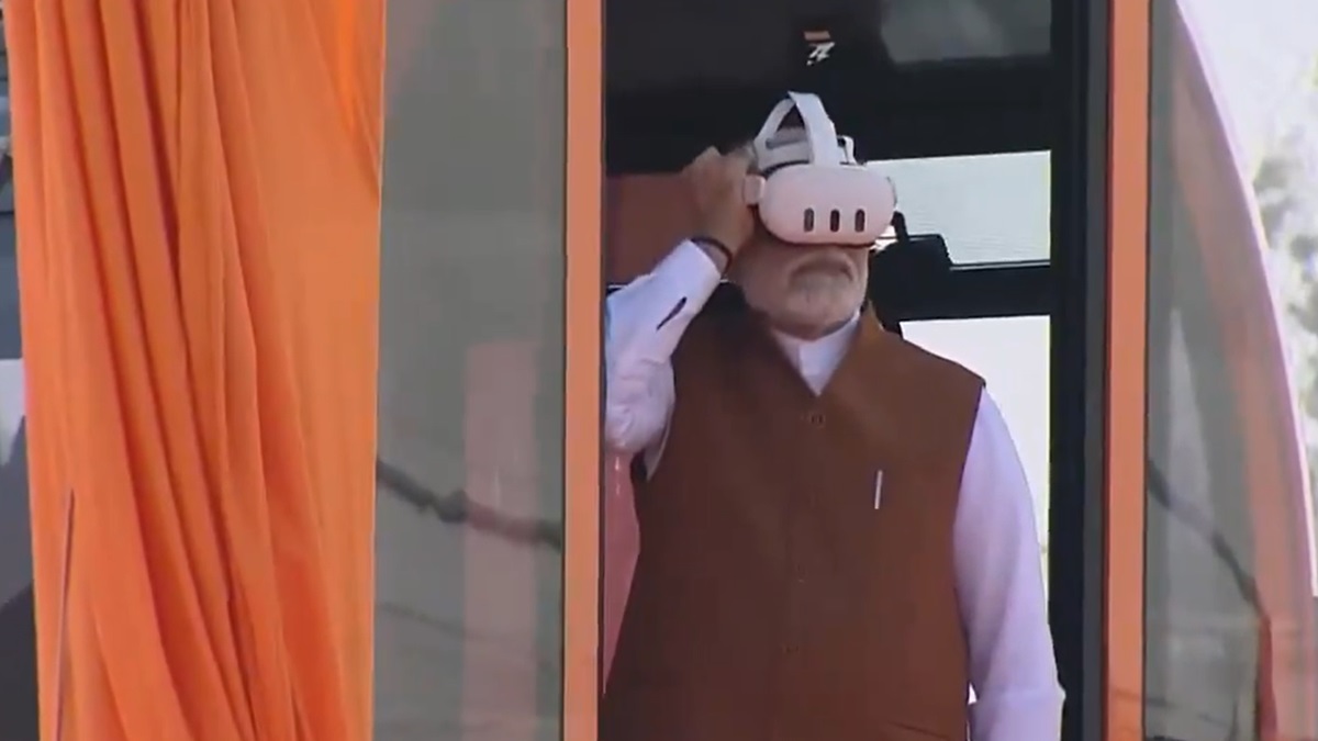 Video: PM Modi uses virtual reality headset to inspect Kashi ropeway project