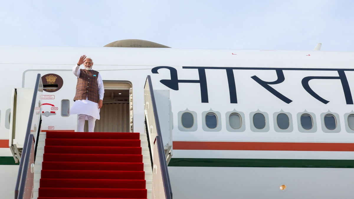 PM Modi emplanes for New Delhi after concluding his two-nation visit to ...