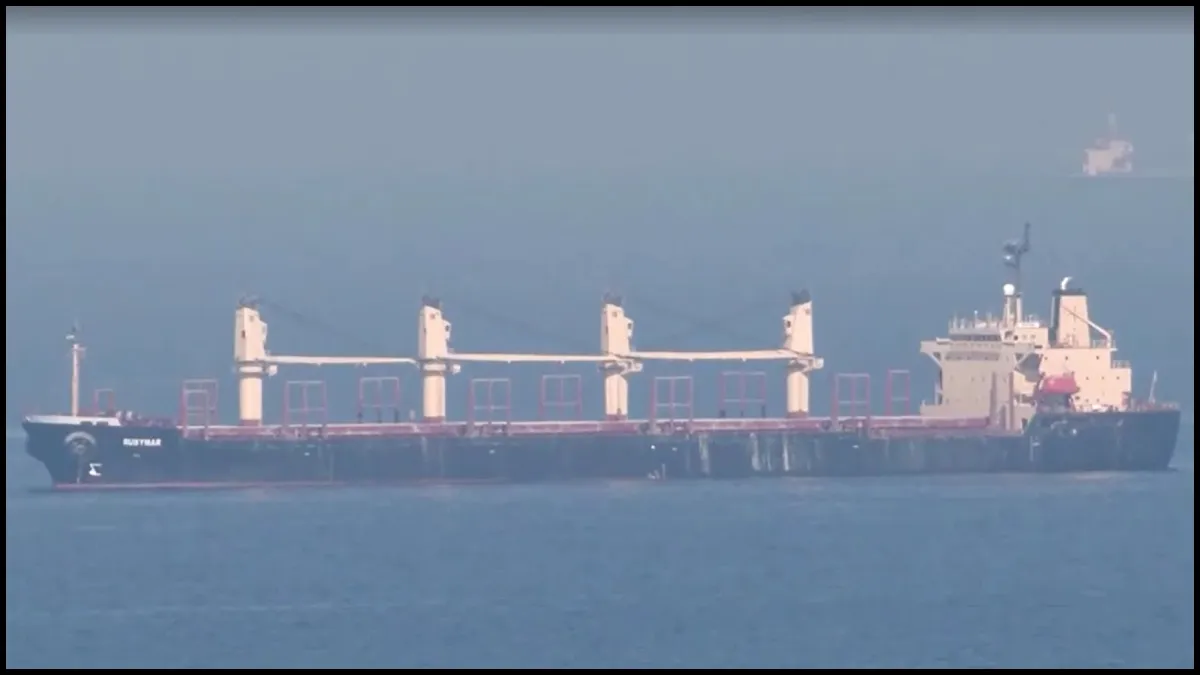 The Belize-flagged ship Rubymar, which was attacked by Houthis.