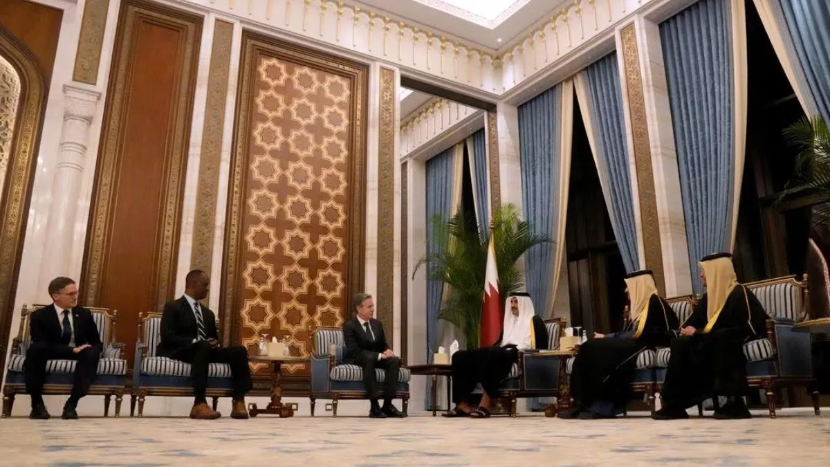 US Secretary of State Antony Blinken meets with Qatar's Emir Sheikh Tamim bin Hamad Al Thani 