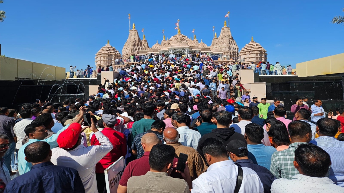 BAPS Hindu temple in Abu Dhabi records staggering 65,000 visitors on first Sunday of public opening | WATCH