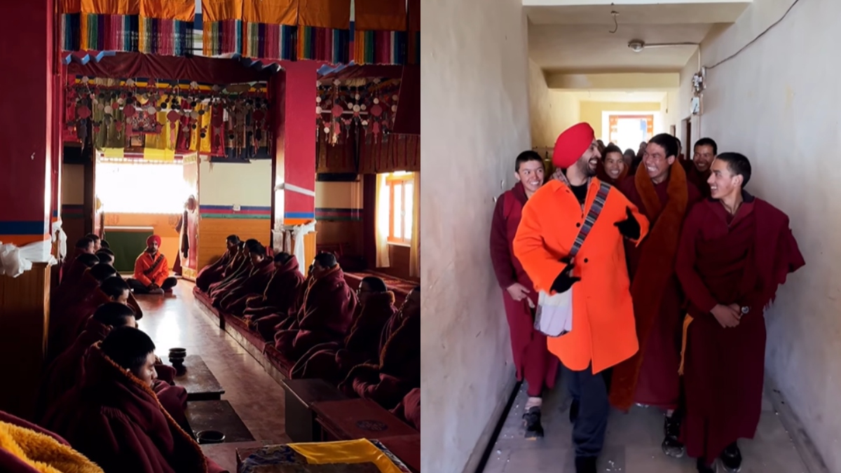 diljit dosanjh visits monastery in himachal pradesh s kinnaur calls it one love watch