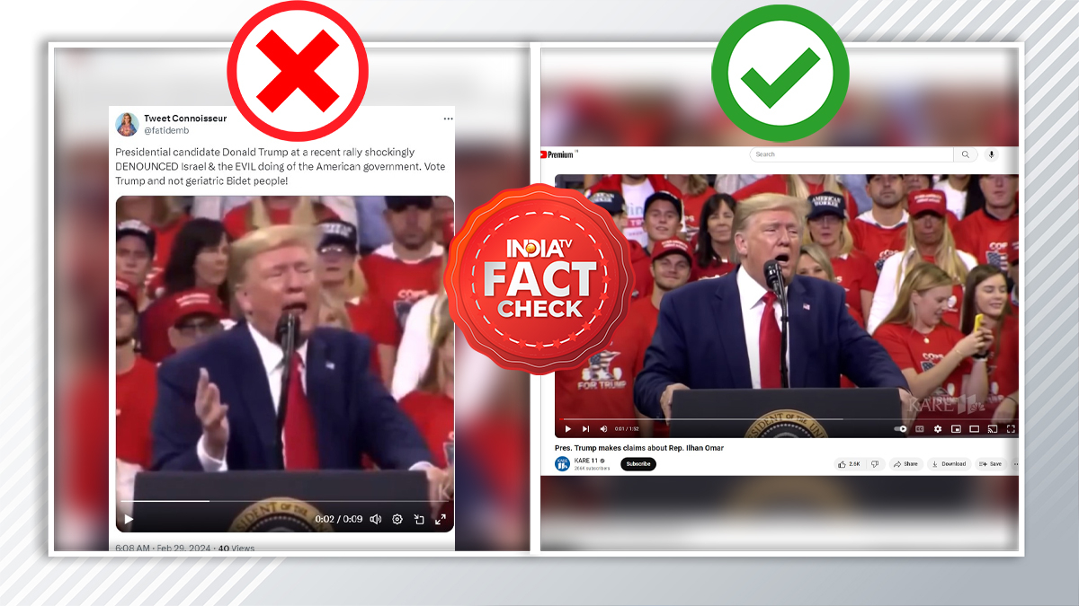 FACT CHECK: Misleading video circulated, falsely portraying Trump criticising Israel | Here's the truth