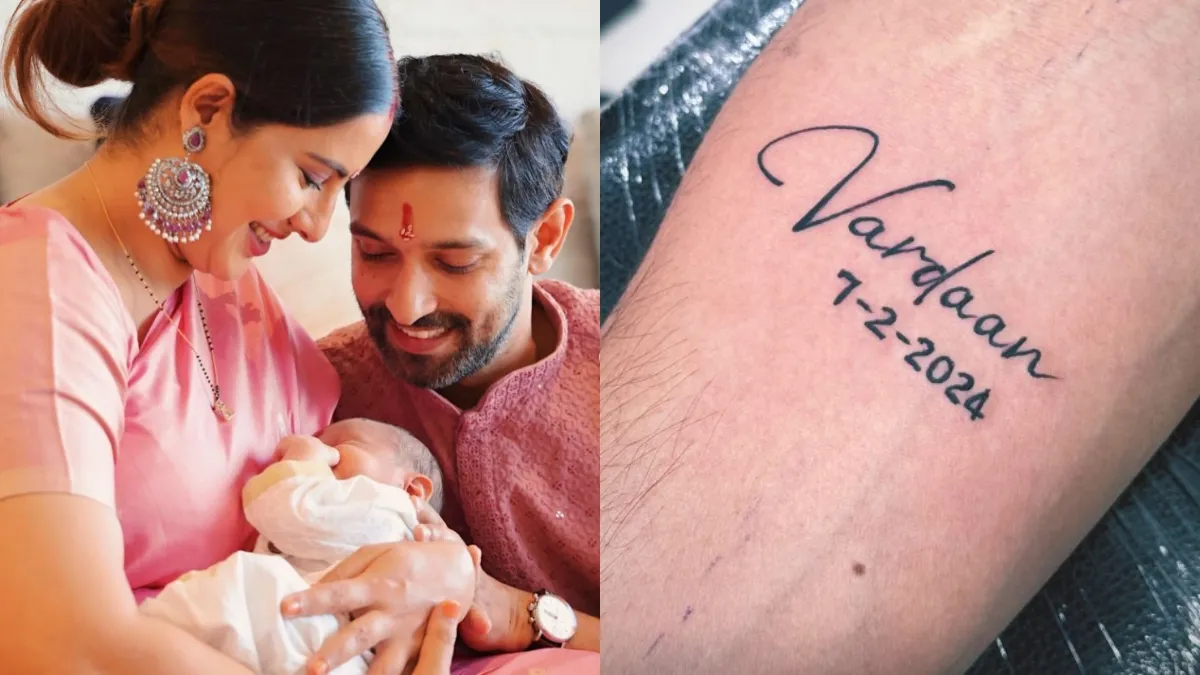 Vikrant Massey has got his son Vardaan's name inked on his arm