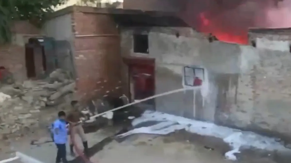Rajasthan: The site where one person died after the explosion of six gas cylinders in Jaipur.