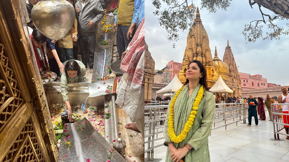tamannaah bhatia offers prayers at kashi vishwanath temple see pics