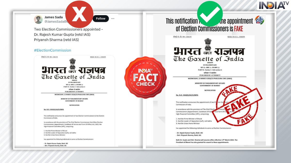 Fact Check: No, government has not appointed two Election Commissioners ...