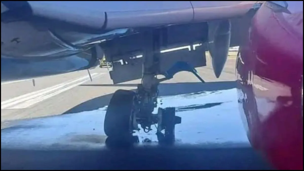 The dislodged wheel of a Boeing 737 plane landing in Johannesburg, South Africa.