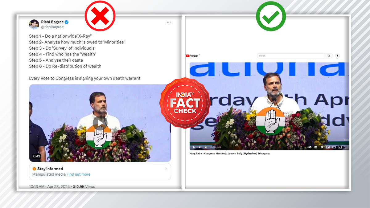 FACT CHECK: Rahul Gandhi's caste census speech manipulated for communal narrative | Here's the truth