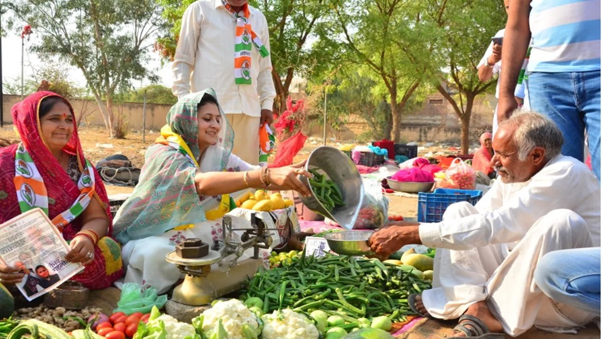 Lok Sabha elections 2024: Ashok Gehlot's daughter-in-law sells vegetables while campaigning for husband