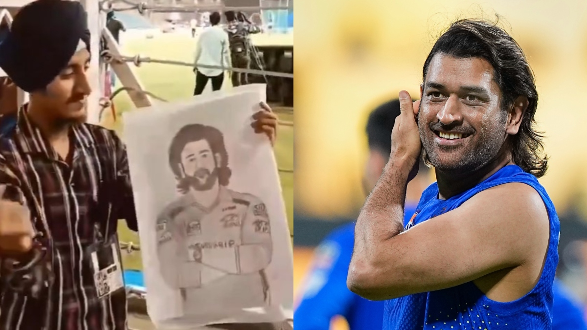 MS Dhoni stops for specially-abled fan in Lucknow, autographs his artwork in viral video | WATCH