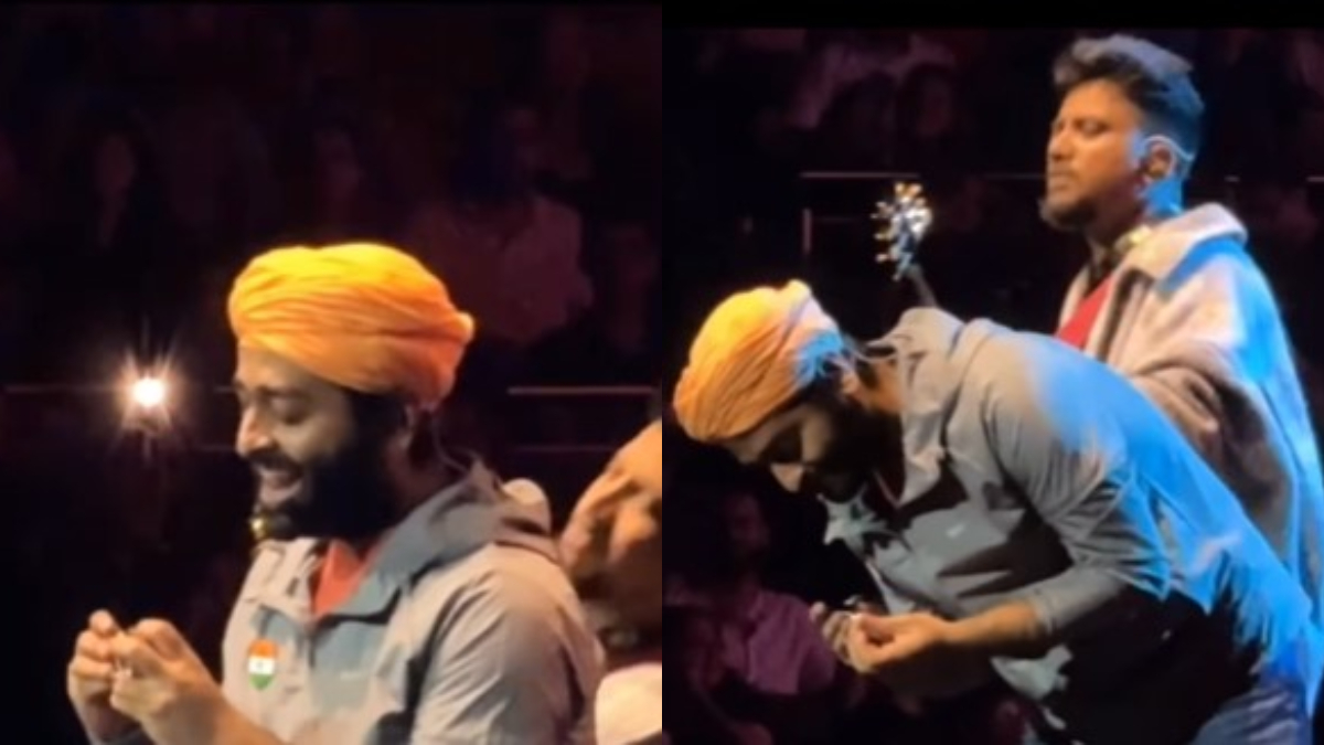 Go backstage...', Netizens troll Arijit Singh for cutting nails on stage  while performing | WATCH – India TV