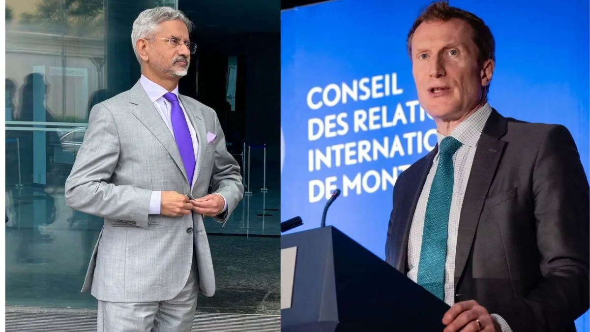 Canada's Immigration Minister Marc Miller (R) and EAM S Jaishankar (L)