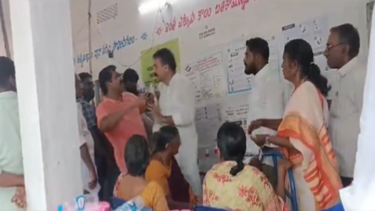 Andhra Pradesh: YSRCP MLA Sivakumar attacks voter at polling booth, latter retaliates | VIDEO