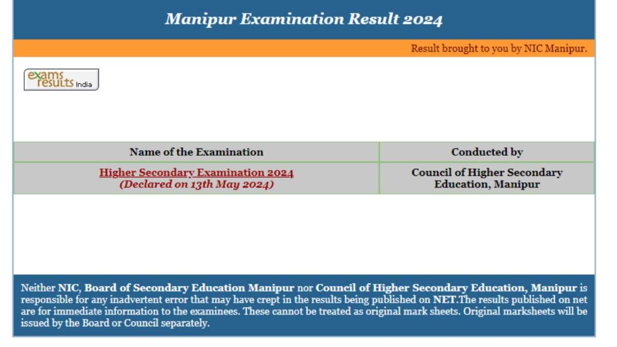 Manipur Board Class 12th Result 2024 OUT at cohsem.nic.in, check direct