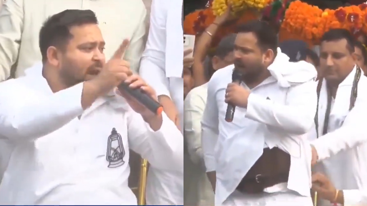 'Unbearable pain': Tejashwi Yadav shows waist belt during rally, says doctors advised to take bed rest