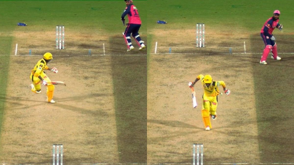 Why was Ravindra Jadeja given out against Rajasthan Royals despite the ball not hitting the stumps?