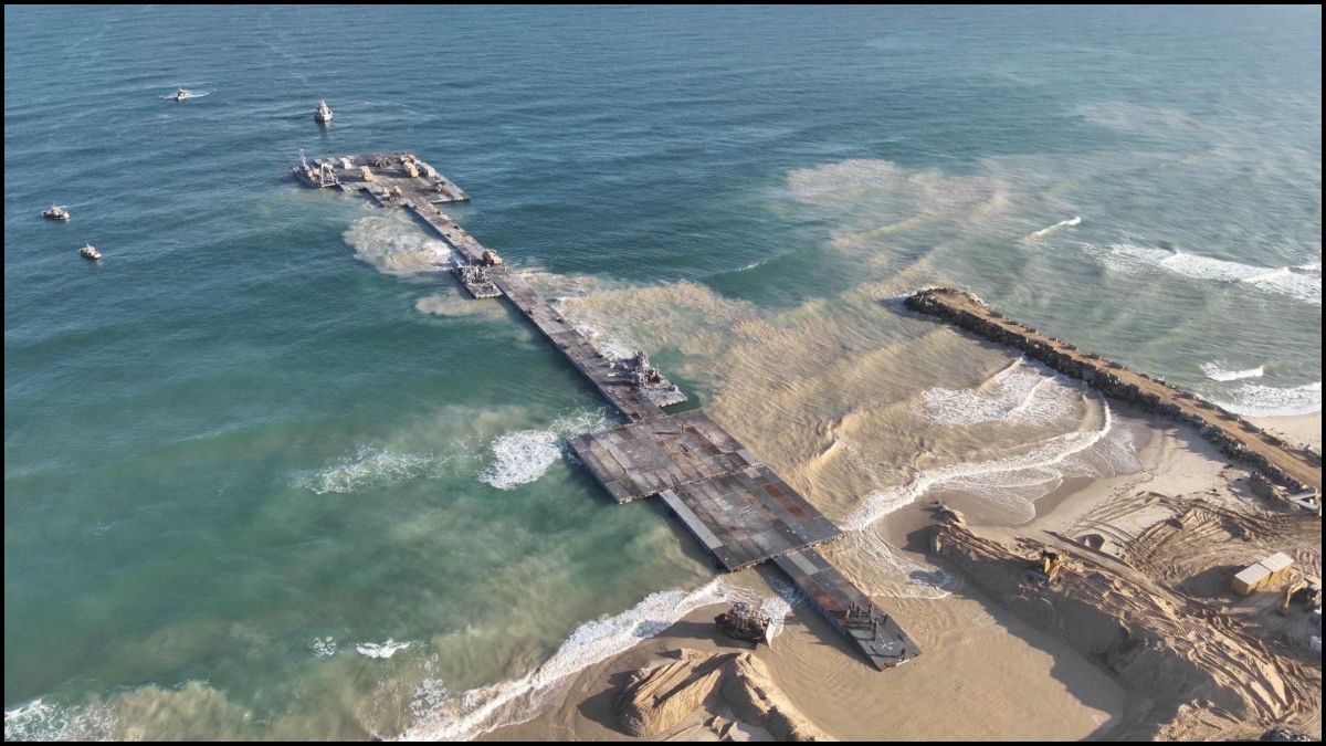 Aid deliveries to Gaza suspended after $320 million US-built pier breaks apart due to bad weather