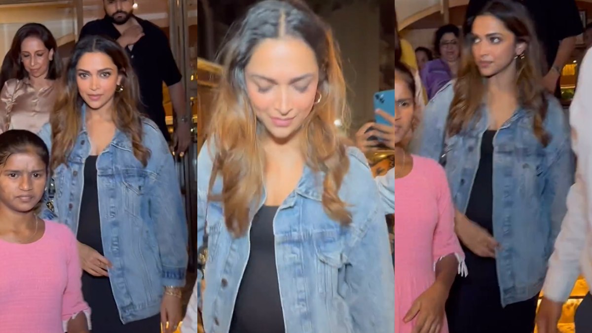 Deepika Padukone flaunts her baby bump as she steps out for dinner with family | WATCH