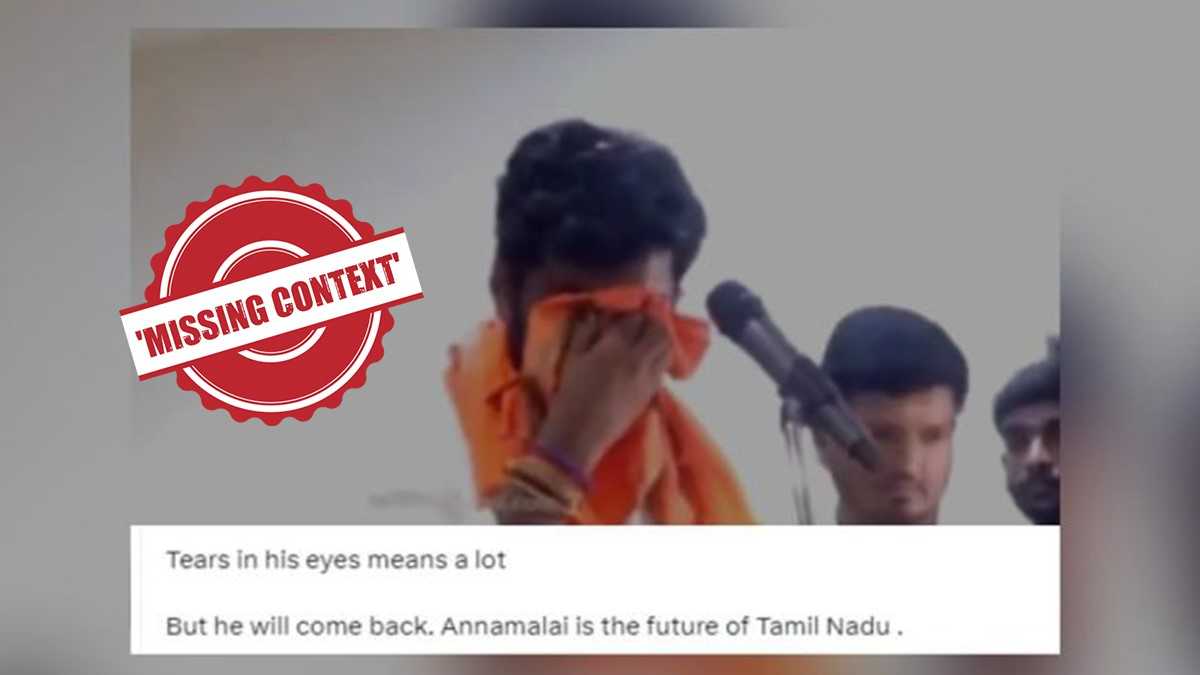 Fact Check: No, Annamalai didn't broke down over Lok Sabha poll debacle, viral video shared with false claim