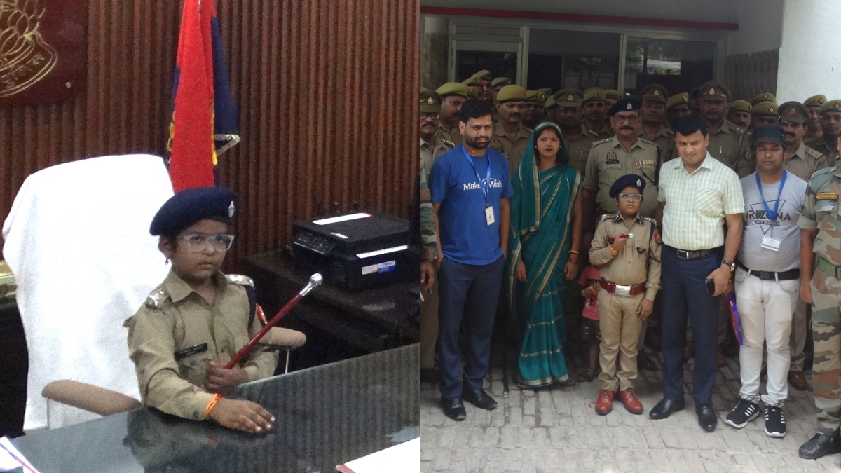 9-year-old fulfils dream of becoming IPS officer for a day while battling brain tumour in Varanasi | WATCH