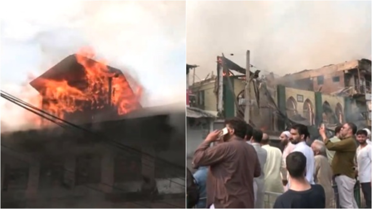 J-K: Mosque, several houses gutted as massive fire erupts in Srinagar's Malaratta area | VIDEO