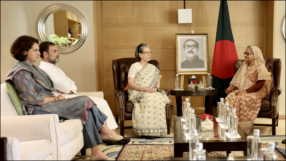 Sonia Gandhi, Rahul and Priyanka meet Bangladesh PM Sheikh Hasina in New Delhi