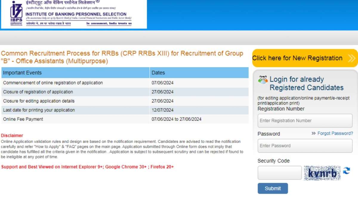 IBPS RRB CRP XIII Registration Ends Today At Ibps.in; How To Apply, Fee ...