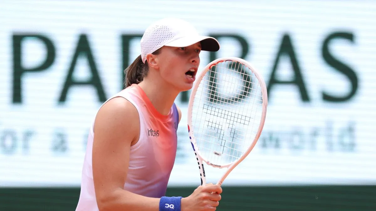 Iga Swiatek against Jasmine Paolini in the Roland-Garros final in Paris on June 8, 2024