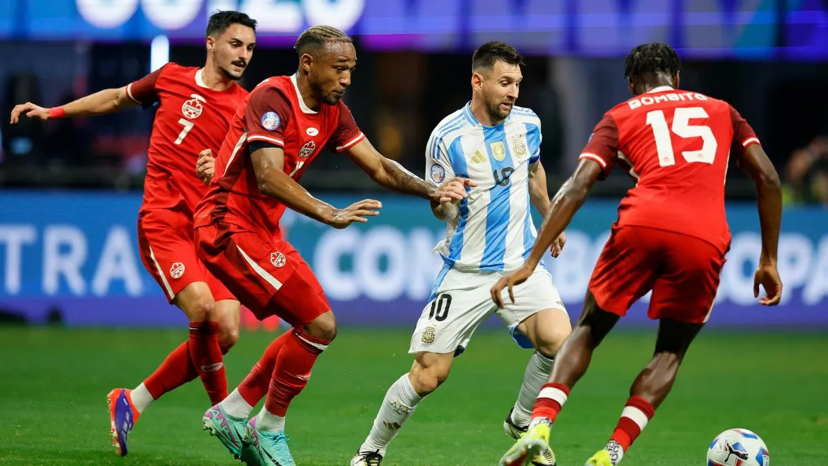 Lionel Messi during the Argentina vs Canada Copa America game in Atalanta on June 20, 2024