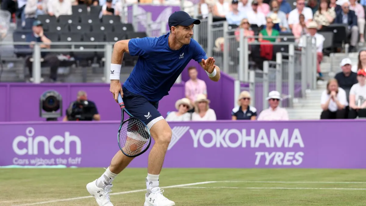 Andy Murray at the Queen's Club in London on June 19, 2024