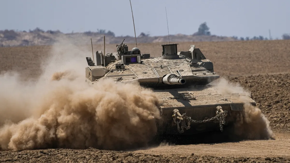 Israeli soldiers drive a tank near the Israeli-Gaza border, in southern Israel (Image used for representational purposes)