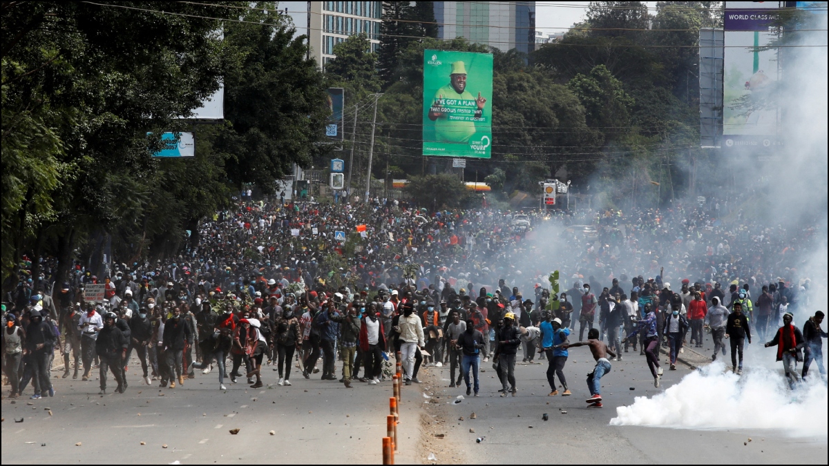 Part of Kenya's parliament building on fire amid massive protests over new finance bill, 10 killed | VIDEO