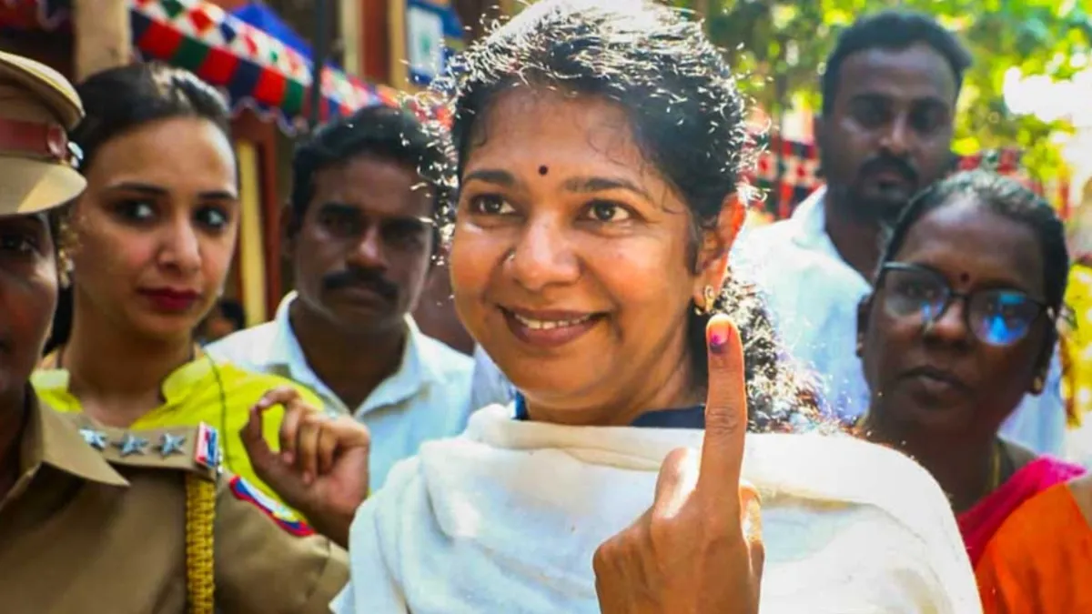 Re-elected from Tamil Nadu’s Thoothukudi Lok Sabha seat, K Kanimozhi.