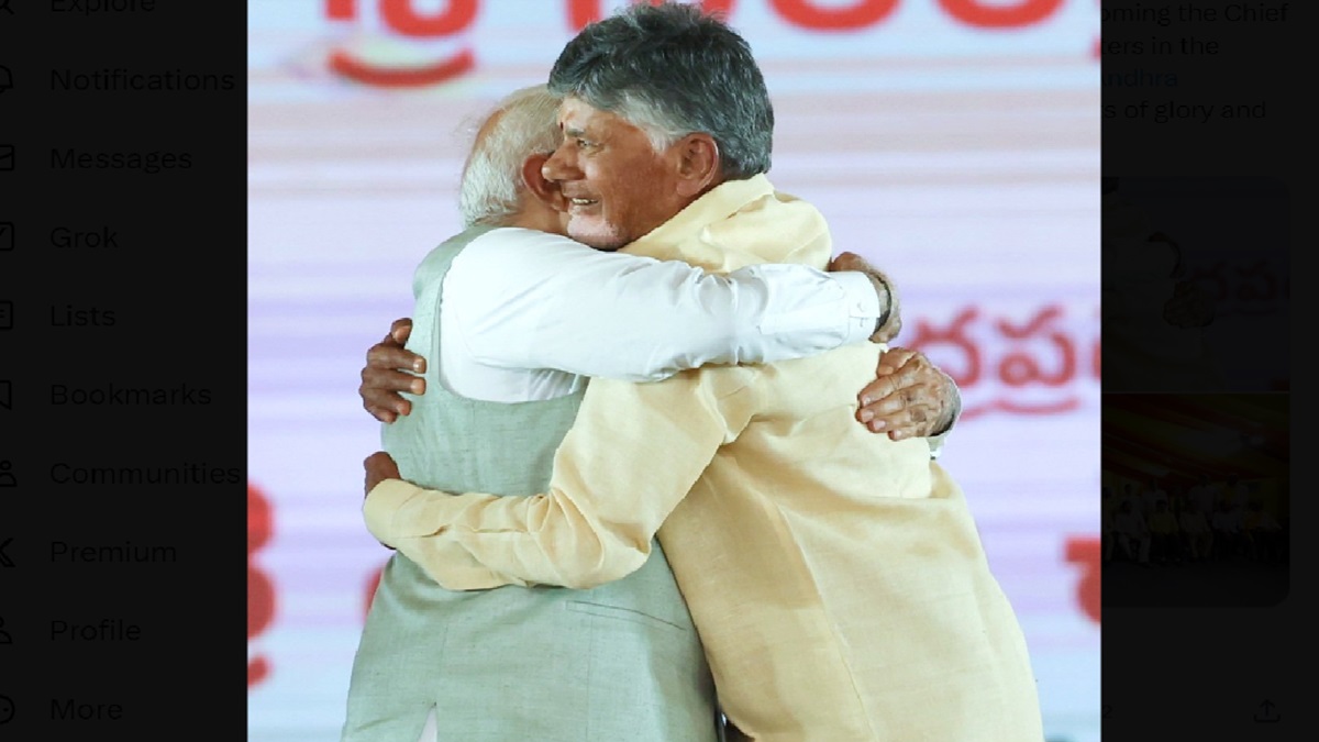 Watch: PM Modi-Chandrababu Naidu display bonhomie at Andhra Pradesh oath-taking ceremony