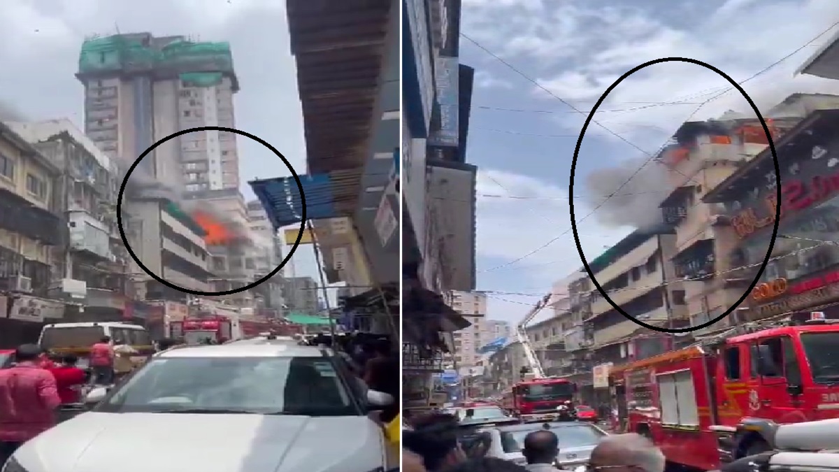 Mumbai: Fire breaks out on fourth floor of building in Bhindi Bazaar area | VIDEO