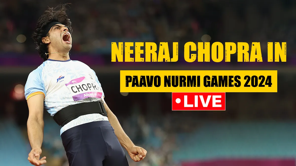 Neeraj Chopra in action in Paavo Nurmi Games 2024.