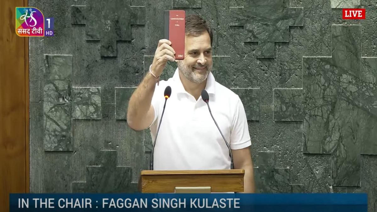 Rahul Gandhi, with Constitution book in hand, takes oath as MP, says 'Jai Hind, Jai Samvidhan' | WATCH