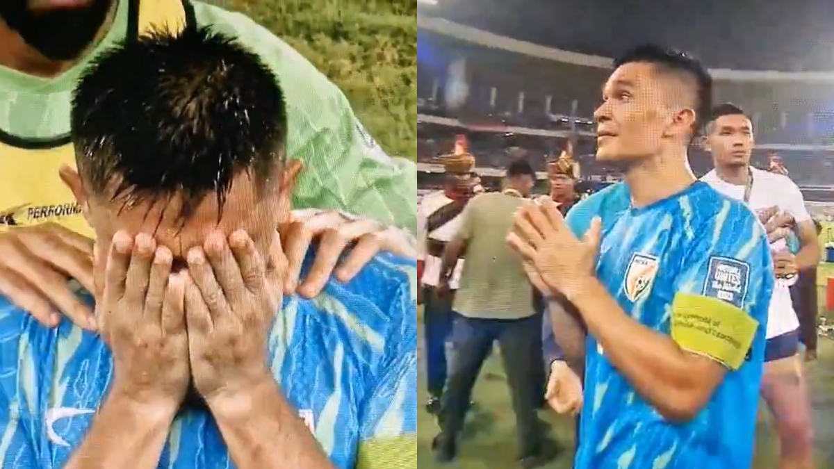 WATCH: Sunil Chhetri breaks down in tears after farewell game for India vs Kuwait in FIFA WC Qualifiers