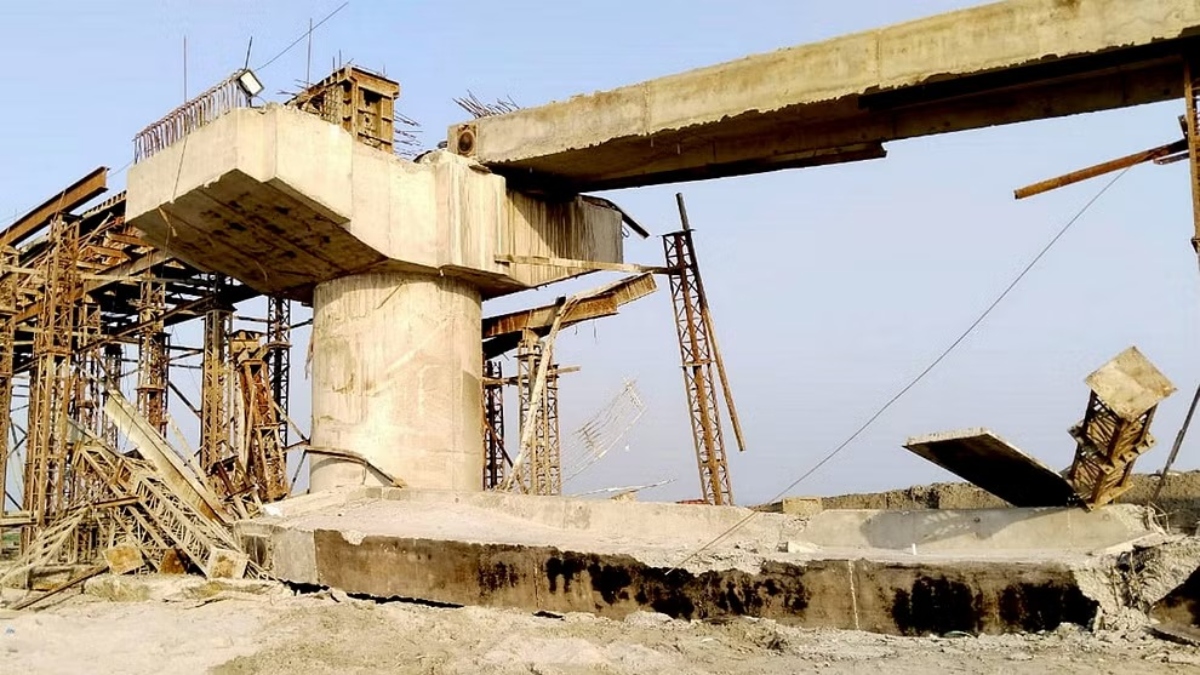 Under-construction bridge collapses in Bihar's East Champaran district