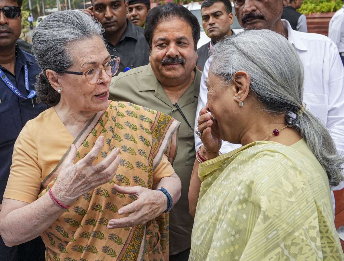 WATCH: Sonia Gandhi, Jaya Bachchan seen together smiling in rare video in Parliament