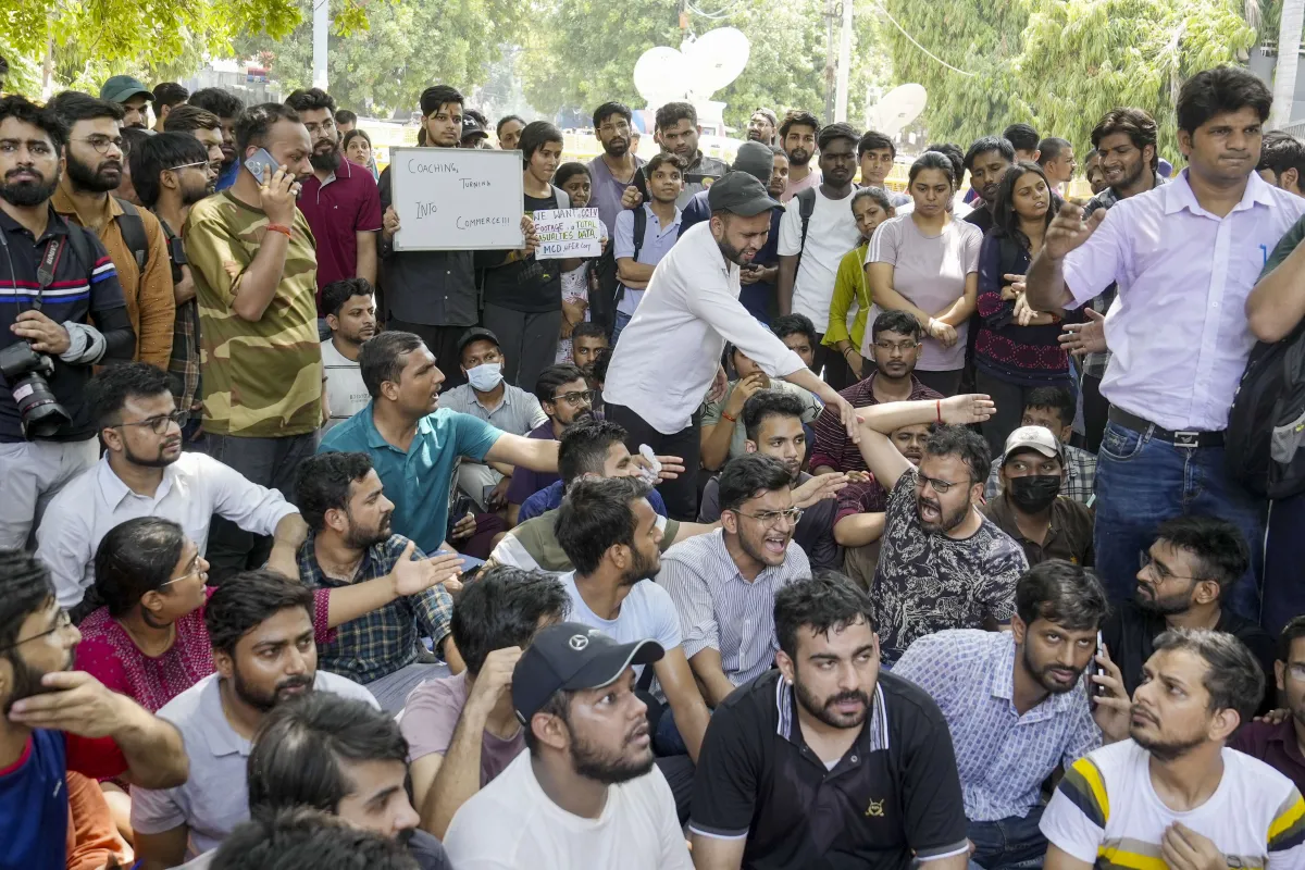 Students stage protest after Old Rajinder Nagar tragedy