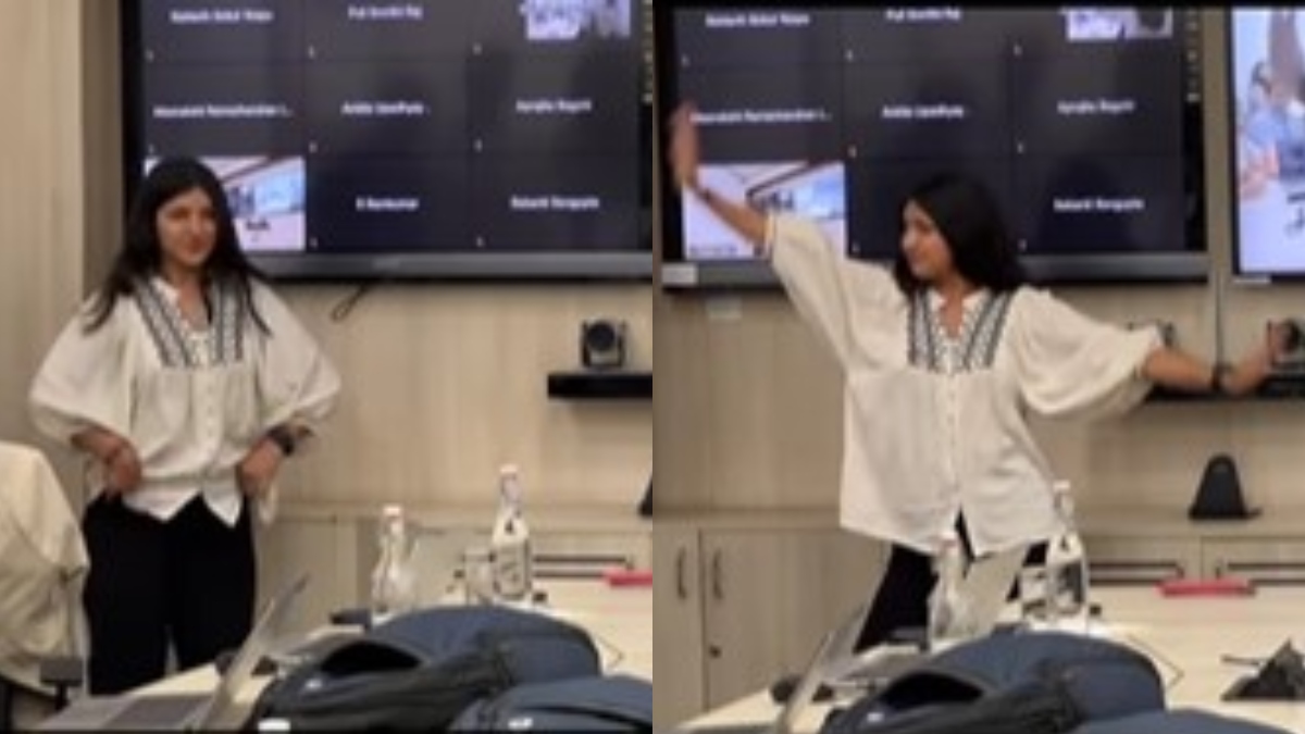 Office meeting in Pune takes twist as woman dances in conference room, video goes viral | WATCH